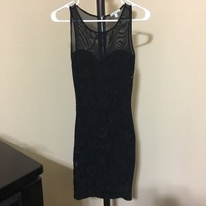 Charlotte Russe Black Lace Floral Bodycon Dress